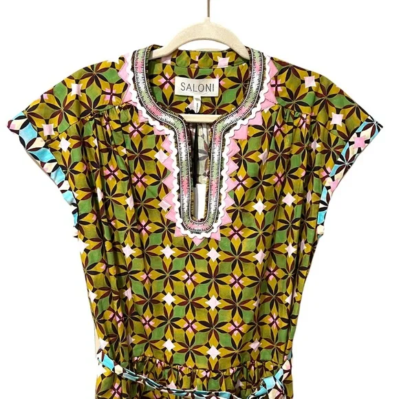 SALONI Ashley Floral Print Cotton Babydoll Minidress (4) - Picture 8 of 13